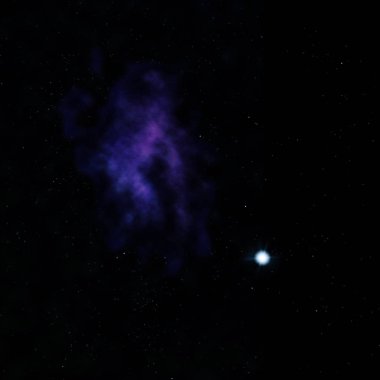 Uzaya karşı parlayan nebula ve yıldız alanı. Bu görüntünün elementleri NASA tarafından döşenmiştir. 3B görüntüleme.
