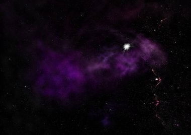 Uzayda bir yıldız alanı bir nebula ve gaz yoğunluğu. Bu görüntünün elementleri NASA tarafından desteklenmektedir .