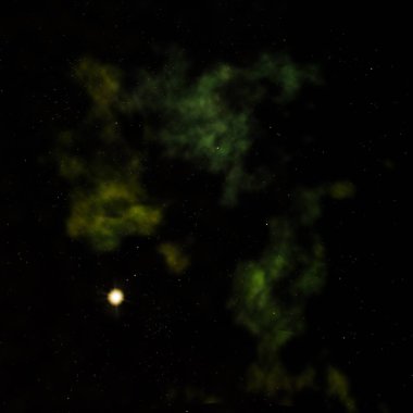 Uzayda bir yıldız alanı ve bir nebula. 3B görüntüleme