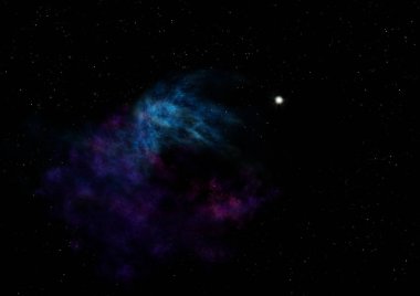 Sonsuz bir yıldız alanının küçük bir parçası. 3B görüntüleme