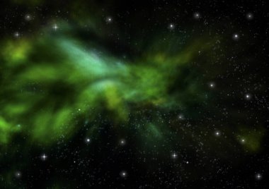 Uzayda bir yıldız alanı bir nebula ve gaz yoğunluğu. Bu görüntünün elementleri NASA tarafından desteklenmektedir .