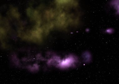 Uzayda bir yıldız alanı bir nebula ve gaz yoğunluğu. Bu görüntünün elementleri NASA tarafından desteklenmektedir .