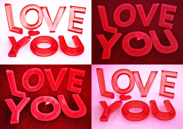 LOVE You set of pictures. 3D rendering. — Stock Photo, Image