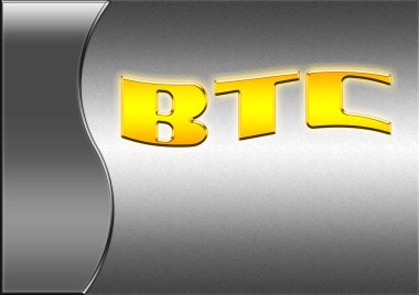 Bitcoin metin. Dijital 3d render.