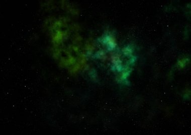 Uzayda bir yıldız alanı ve bir nebula