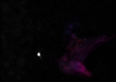 Uzayda bir yıldız alanı ve bir nebula