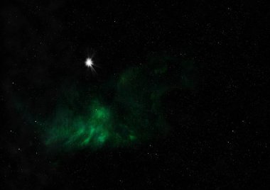 Uzayda bir yıldız alanı ve bir nebula