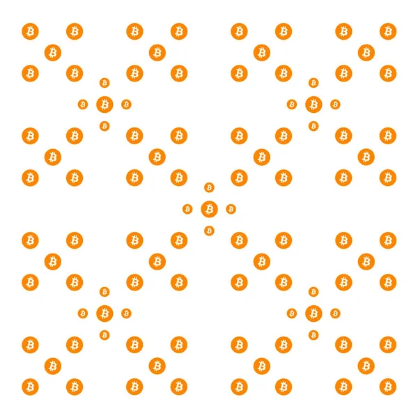 Bitcoin Orange Icônes Résumé de fond. Illustration 3D . — Photo