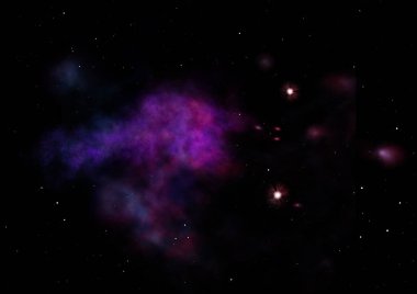 Uzayda bir yıldız alanı ve bir nebula