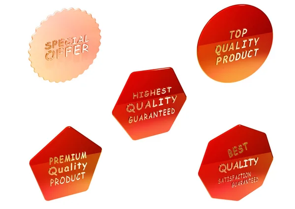 High Quality set of Sale product badges isolated on white. 3D rendering.