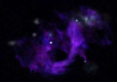 Uzaya karşı parlayan nebula ve yıldız alanı. Bu görüntünün elementleri NASA tarafından desteklenmektedir .