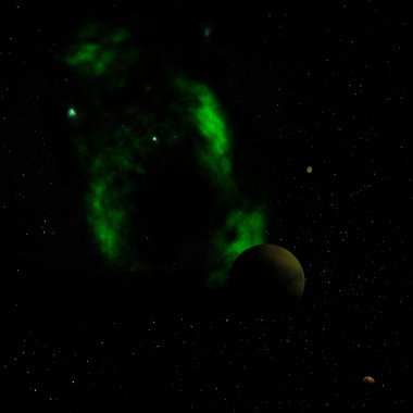 Uzayda uzak gezegenler.