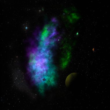 Bir alanda kuruyorsun gezegenler. 3D render.