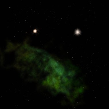 Sonsuz bir yıldız alanının küçük bir parçası. 3B görüntüleme