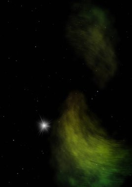 Uzayda bir yıldız alanı bir nebula ve gaz yoğunluğu. Bu görüntünün elementleri NASA tarafından döşenmiştir. 3B görüntüleme