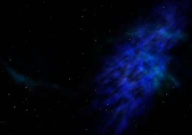 Uzayda bir yıldız alanı bir nebula ve gaz yoğunluğu. Bu görüntünün elementleri NASA tarafından döşenmiştir. 3B görüntüleme