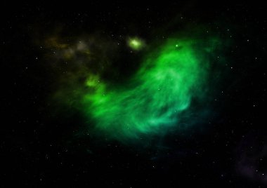 Parlak bir nebula ve yıldız alanı olmaktan çok uzak. 3B görüntüleme