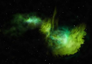 Parlak bir nebula ve yıldız alanı olmaktan çok uzak. 3B görüntüleme