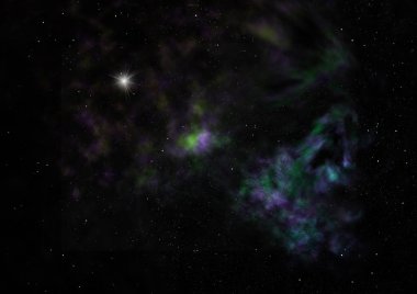 Sonsuz bir yıldız alanının küçük bir parçası. 3B görüntüleme