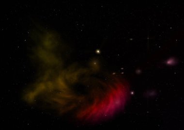 Sonsuz bir yıldız alanının küçük bir parçası. 3B görüntüleme