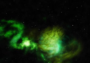 Parlak bir nebula ve yıldız alanı olmaktan çok uzak. 3B görüntüleme