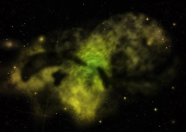 Klein deel van een oneindig sterrenveld. 3D-weergave — Stockfoto