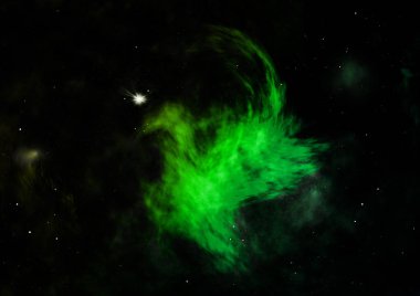 Sonsuz bir yıldız alanının küçük bir parçası. 3B görüntüleme