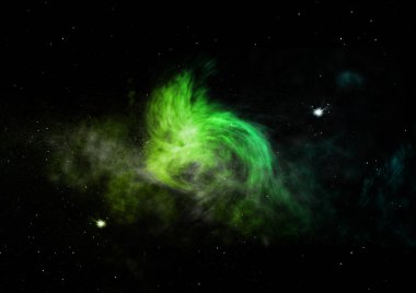 Sonsuz bir yıldız alanının küçük bir parçası. 3B görüntüleme