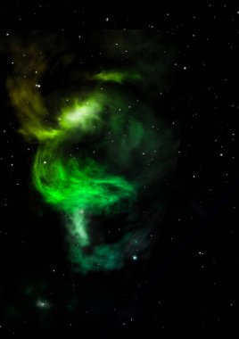 Parlayan nebula ve yıldız alanı olmak. 3B görüntüleme