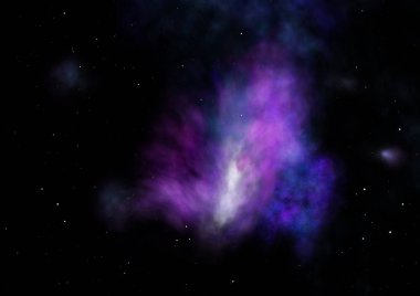 Parlayan nebula ve yıldız alanı olmak. 3B görüntüleme