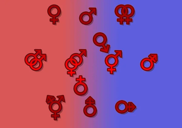 Концептуальный фон с гендерными признаками. — стоковое фото