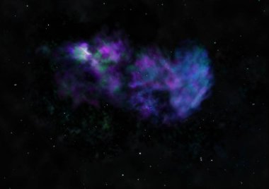 Sonsuz bir yıldız alanının küçük bir parçası. 3B görüntüleme