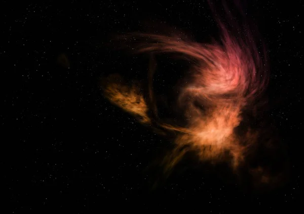 Essere brillava nebulosa e campo stellare. Rendering 3D — Foto Stock