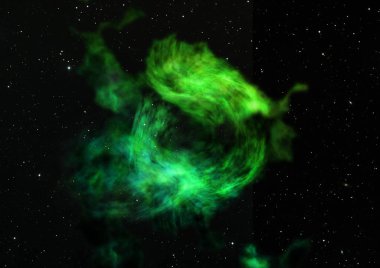 Parlayan nebula ve yıldız alanı olmak. 3B görüntüleme