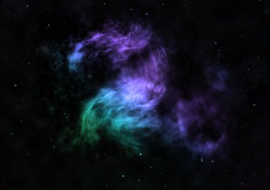 Sonsuz bir yıldız alanının küçük bir parçası. 3B görüntüleme