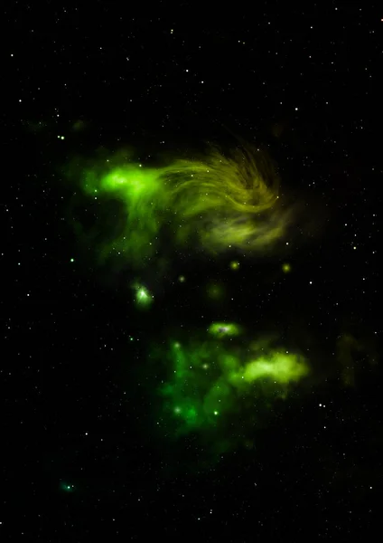 Essere brillava nebulosa e campo stellare. Rendering 3D — Foto Stock