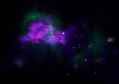 Sonsuz bir yıldız alanının küçük bir parçası. 3B görüntüleme