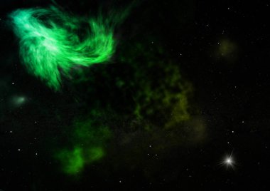 Parlak bir nebula ve yıldız alanı olmaktan çok uzak. 3B görüntüleme