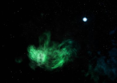 Sonsuz bir yıldız alanının küçük bir parçası. 3B görüntüleme