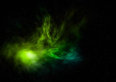 Parlayan nebula ve yıldız alanı olmak. 3B görüntüleme