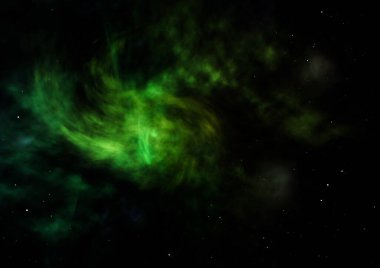 Evrendeki sonsuz uzay alanının küçük bir parçası. Bu görüntünün elementleri NASA tarafından döşenmiştir. 3B görüntüleme