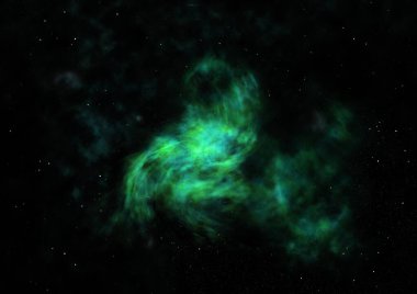 Uzayda bir yıldız alanı bir nebula ve gaz yoğunluğu. Bu görüntünün elementleri NASA tarafından döşenmiştir. 3B görüntüleme