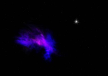 Evrendeki sonsuz uzay alanının küçük bir parçası. Bu görüntünün elementleri NASA tarafından döşenmiştir. 3B görüntüleme