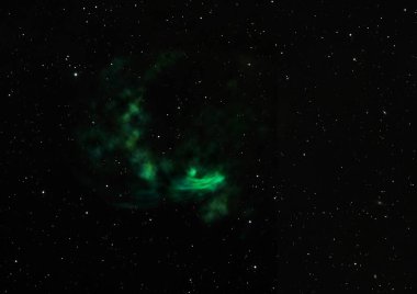 Uzayda bir yıldız alanı ve bir nebula. 3B görüntüleme