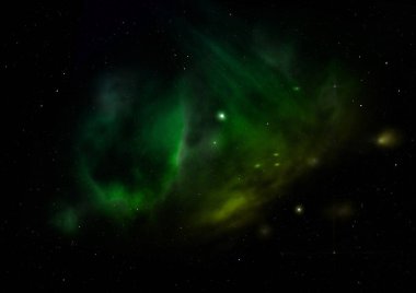 Evrendeki sonsuz uzay alanının küçük bir parçası. Bu görüntünün elementleri NASA tarafından döşenmiştir. 3B görüntüleme