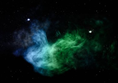 Uzayda bir yıldız alanı bir nebula ve gaz yoğunluğu. Bu görüntünün elementleri NASA tarafından döşenmiştir. 3B görüntüleme