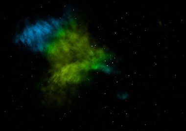 Uzayda bir yıldız alanı bir nebula ve gaz yoğunluğu. Bu görüntünün elementleri NASA tarafından döşenmiştir. 3B görüntüleme