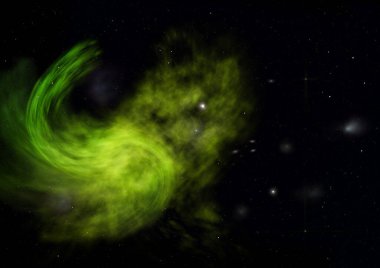 Evrendeki sonsuz uzay alanının küçük bir parçası. Bu görüntünün elementleri NASA tarafından döşenmiştir. 3B görüntüleme