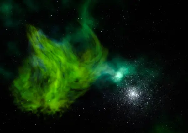 Stjärnfält i rymden och nebulosor. 3D-rendering Royaltyfria Stockfoton