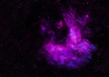 Uzayda bir yıldız alanı bir nebula ve gaz yoğunluğu. Bu görüntünün elementleri NASA tarafından döşenmiştir. 3B görüntüleme
